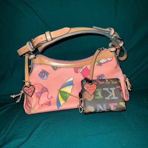 Dooney & Bourke Pink Beach Theme Handbag with D&B Wallet